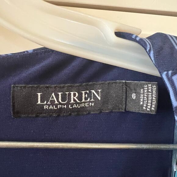 Lauren Ralph Lauren Black Label Cameron Dress Blue Midi Dress Size 6 EUC - Picture 6 of 11